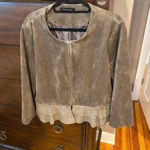 Ivanka Trump Suede Peplum Jacket
